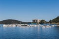 Coeur D'alene Bay: Tranquil Harbor with Blue Sky and Boat Pacific Northwest