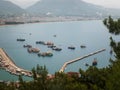 Nautical vessels in the Alanya harbor, Antalya, Turkey Royalty Free Stock Photo