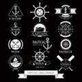 Nautical vessels vintage labels, icons and design elements.