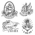 Nautical vintage emblems Royalty Free Stock Photo