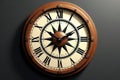Nautical Wall Clock with Compass Design Royalty Free Stock Photo