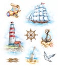 Nautical watercolor illustrations