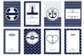 Nautical wedding invitation card templates