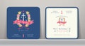 Nautical wedding save the date card with floral and anchor ornaments
