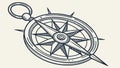 Nautical Wind Rose Compass Flat Design, vector design Generative AI Royalty Free Stock Photo