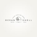 Nautilus ocean minimalist line art badge logo