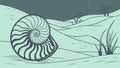 Nautilus Shell with Abstract Celestial Patterns, vector design Generative AI Royalty Free Stock Photo