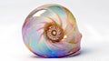nautilus shell isolated on white background. 3d render illustration Royalty Free Stock Photo