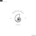 Nautilus shell. Logo template