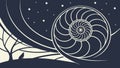 Nautilus Shell Silhouette: Abstract Nature Pattern, vector design Generative AI Royalty Free Stock Photo