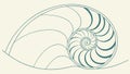 Nautilus Shell Spiral with Subtle Wave Patterns, vector design Generative AI Royalty Free Stock Photo