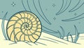 Nautilus shell with starry aurora sky, vector design Generative AI Royalty Free Stock Photo