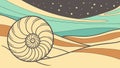 Nautilus Shell with Wavy Lines in a Desert Setting, vector design Generative AI Royalty Free Stock Photo