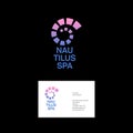 Nautilus Spa logo. Helix gradient emblem. Spa logo and identity.