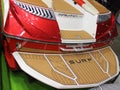 Nautique motor boat red stern deck