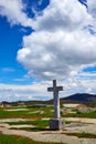 Nava de Bejar pilgrim stone cross in Salamanca Royalty Free Stock Photo