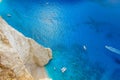 Navagio bay and Ship Wreck beach in summer. The most famous natural landmark of Zakynthos, Greece Royalty Free Stock Photo