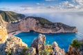 Navagio bay and Ship Wreck beach in summer. The most famous natural landmark of Zakynthos, Greek island Royalty Free Stock Photo