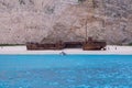 Navagio bay and Ship Wreck beach in summer. The most famous natural landmark of Zakynthos, Greek island Royalty Free Stock Photo