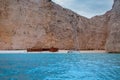 Navagio bay and Ship Wreck beach in summer. The most famous natural landmark of Zakynthos, Greek island Royalty Free Stock Photo