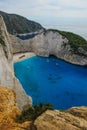 Navagio bay and Ship Wreck beach in summer. The most famous natural landmark of Zakynthos, Greece