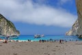 Navagio Beach - Zakynthos Island, landmark attraction in Greece. Ionian Sea. Seascape Royalty Free Stock Photo