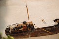 Navagio beach. Shipwreck bay, Zakynthos island, Greece. View from above Royalty Free Stock Photo