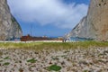 Summer landscape. Navagio Beach - Zakynthos Island, landmark attraction in Greece. Ionian Sea. Seascape Royalty Free Stock Photo