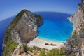 Navagio Beach - Zakynthos Island, landmark attraction in Greece. Summer landscape. Ionian Sea. Seascape Royalty Free Stock Photo