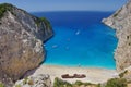 Summer landscape. Navagio Beach - Zakynthos Island, landmark attraction in Greece. Ionian Sea. Seascape Royalty Free Stock Photo