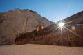 Navagio Beach in summer time with blue water of Greece , Zakintos Royalty Free Stock Photo