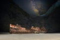 Navagio in the night with Milkway Royalty Free Stock Photo