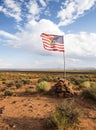 Navajo American flag - Monument Valley scenic panorama on the road - Arizona, AZ Royalty Free Stock Photo