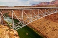 Historic Navajo Bridge spans Marble Canyon in northern Arizona. Royalty Free Stock Photo