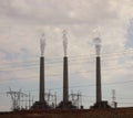 A navajo generating station in the desert Royalty Free Stock Photo
