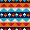 Navajo mosaic rug with traditional folk geometric pattern. Native American Indian blanket. Aztec elements. Mayan ornament. Seamles