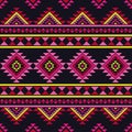 Navajo mosaic rug with traditional folk geometric pattern