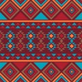 Navajo mosaic rug with traditional folk geometric pattern