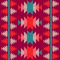 Navajo mosaic rug with traditional folk geometric pattern. Native American Indian blanket. Aztec elements. Mayan ornament. Seamles