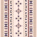 Navajo mosaic rug with traditional folk geometric pattern. Stripes. Native American Indian blanket. Aztec elements. Seamless patte