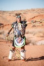 A Navajo Native American Man performing Traditional Dance Royalty Free Stock Photo