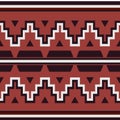 Navajo style seamless pattern, made in vector. Red orange, brown, white- original colors of navajo textile