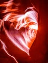 Navajo Upper Antelope Canyon heart in page , Arizona Royalty Free Stock Photo