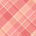 Navajo white plaid vector background, string textile fabric tartan. Ornate check pattern texture seamless in red and navajo white