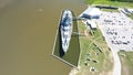 USS Alabama battleship on Mobile Bay Royalty Free Stock Photo