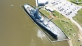 USS Alabama battleship on Mobile Bay Royalty Free Stock Photo