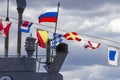 Naval Alphabet - Flags of the Naval code of signals during the celebration of the Navy Day