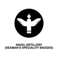 Naval artillery seaman speciality badge rank icon. Element of Germany army rank