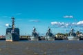 Military ships at the naval base. Royalty Free Stock Photo