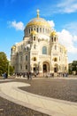 The Naval cathedral of Saint Nicholas in Kronstadt on Yakornaya ploshchad Royalty Free Stock Photo